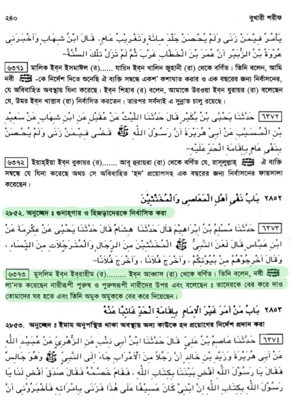 08.হিজড়াদের নির্বাসিত করা হিজড়াদের সম্পর্কে হাদিস