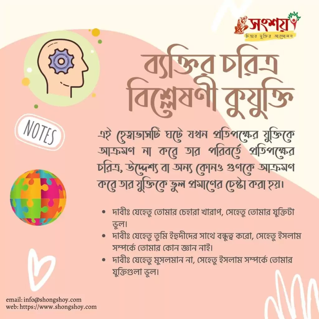 বহুল প্রচলিত কিছু কুযুক্তি বা ফ্যালাসি বা কুতর্ক বা হেত্বাভাস 22 কুযুক্তি বা ফ্যালাসি 21