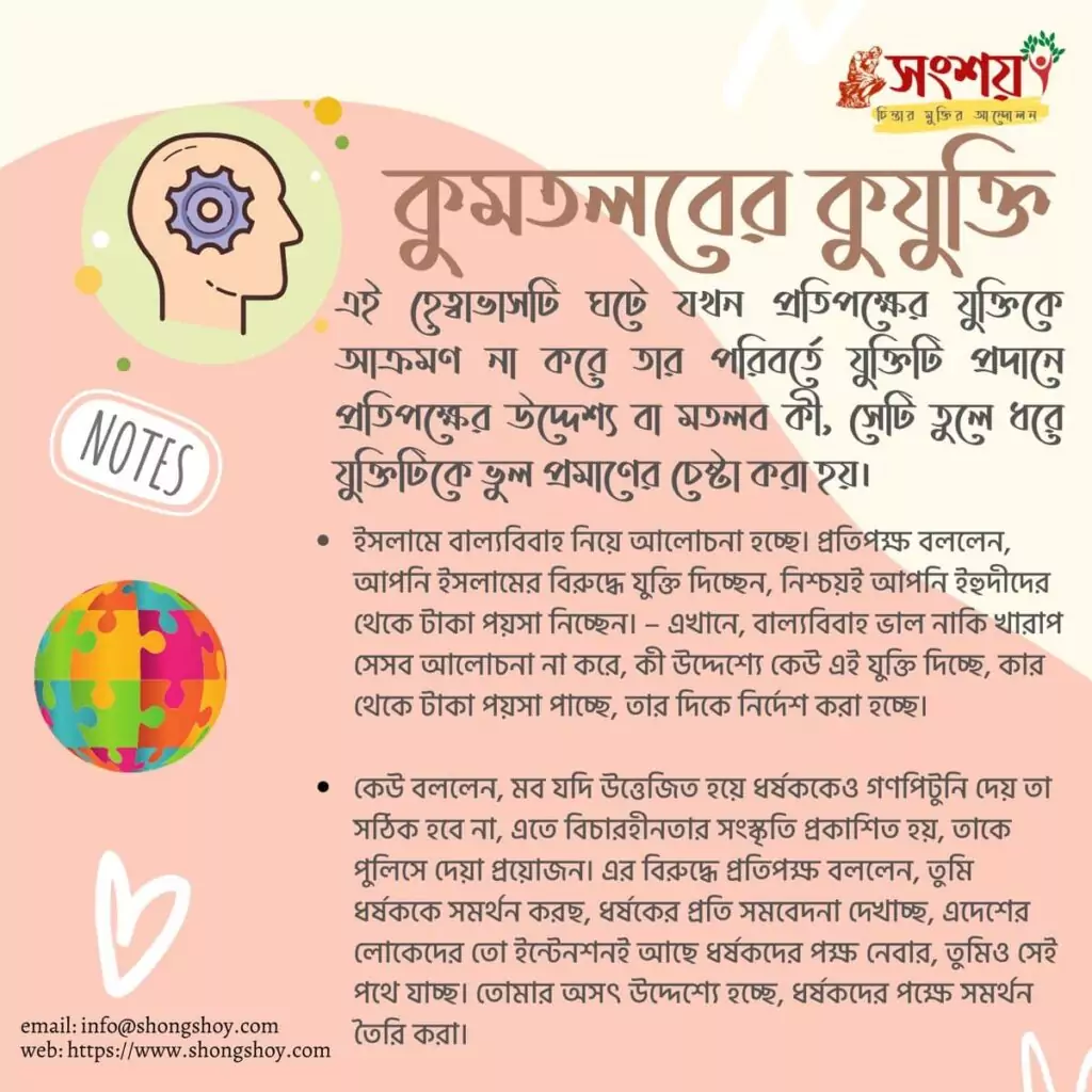 বহুল প্রচলিত কিছু কুযুক্তি বা ফ্যালাসি বা কুতর্ক বা হেত্বাভাস 24 কুযুক্তি বা ফ্যালাসি 23