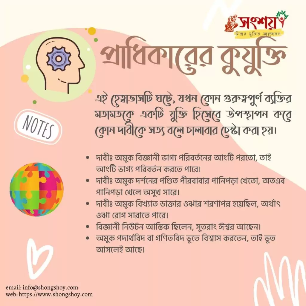 বহুল প্রচলিত কিছু কুযুক্তি বা ফ্যালাসি বা কুতর্ক বা হেত্বাভাস 6 কুযুক্তি বা ফ্যালাসি 5