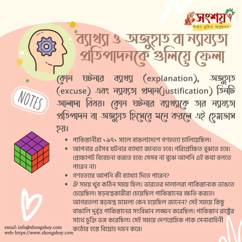 বহুল প্রচলিত কিছু কুযুক্তি বা ফ্যালাসি বা কুতর্ক বা হেত্বাভাস 51 কুযুক্তি বা ফ্যালাসি 50