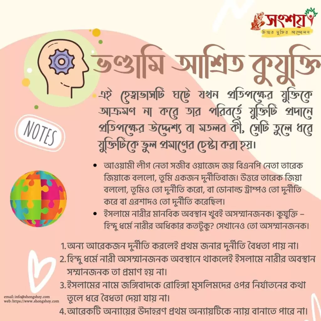 বহুল প্রচলিত কিছু কুযুক্তি বা ফ্যালাসি বা কুতর্ক বা হেত্বাভাস 27 কুযুক্তি বা ফ্যালাসি 26